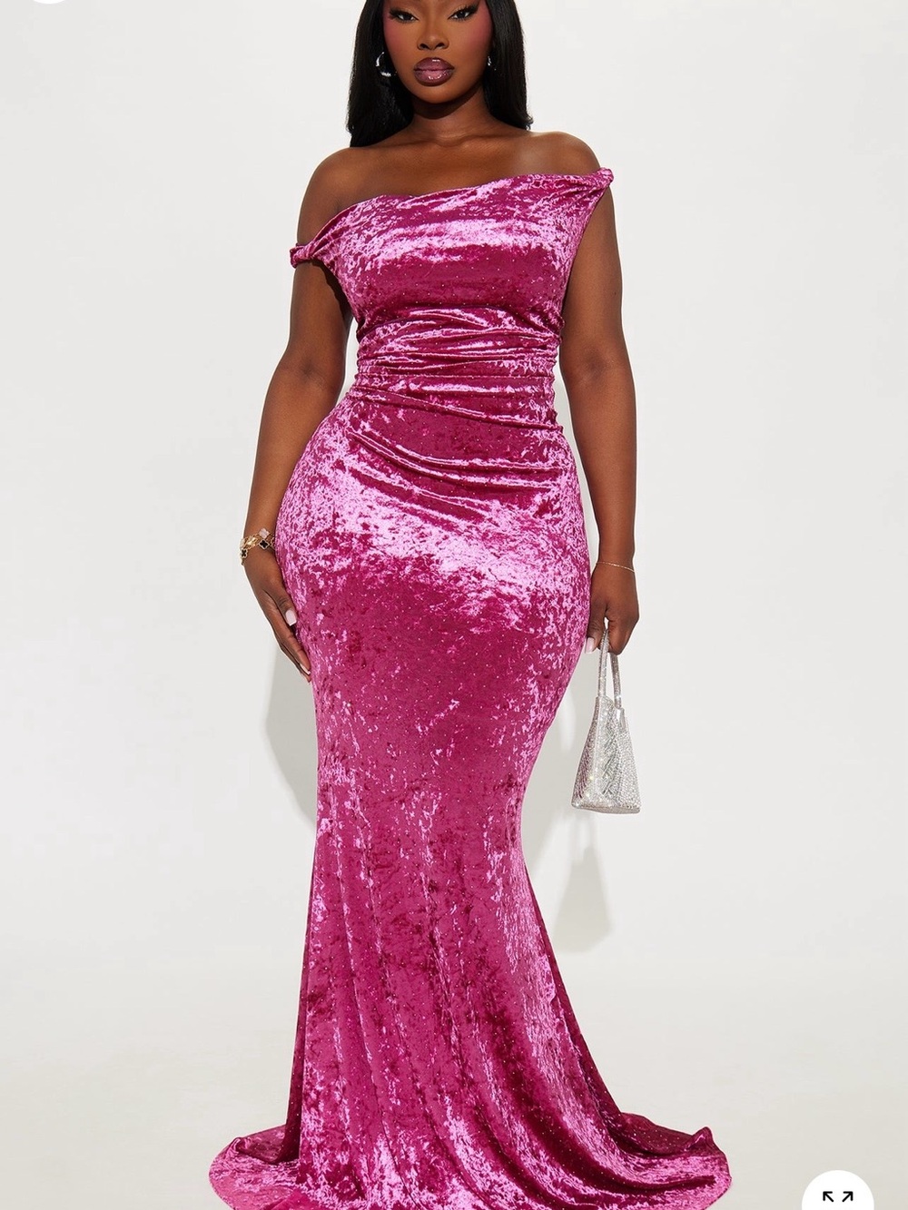 NWT-FN Pure Soul Velvet Maxi Gown - Magenta